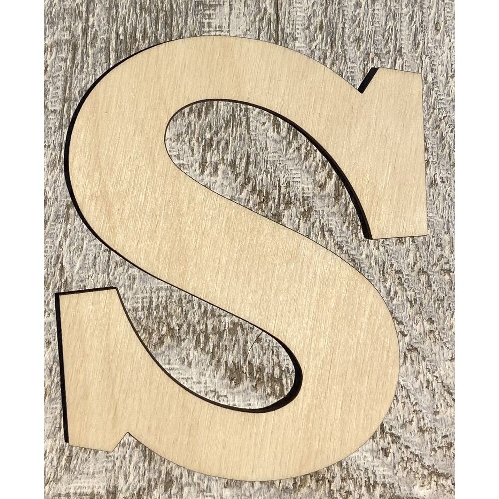 Wood Letter - 1/8" Plywood - 4" Tall - S - PL01-802S